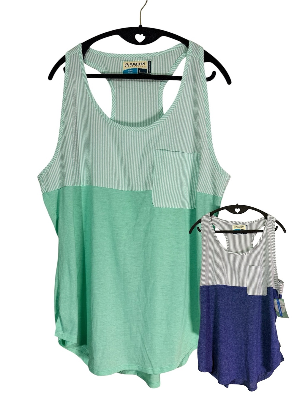 Lot 2 Blouses Magellan Outdoors Tank Tops W/ Pocket Size L NWT